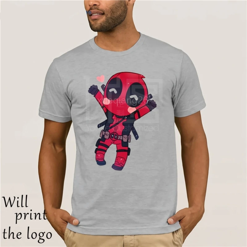 O Collo Mens Deadpool T Shirt Autunno Normale Magliette e camicette T Shirt Manica Corta In Cotone Tinta Unita Tessuto Normale