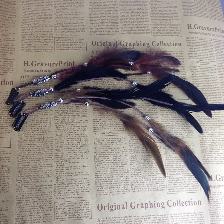 3pcs/lot * Retro feather hair ornament Indian chicken hair hairpin feather ornament national style