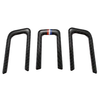 

3 Pcs Carbon Fiber Steering Wheel Emblem Cover Trim Fit for Ford Mustang 2015-2017