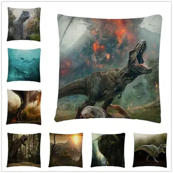

Ancient dinosaur pattern in Jurassic period Linen Cushion Cover Pillow Case for Home Sofa Car Decor Pillowcase45X45cm