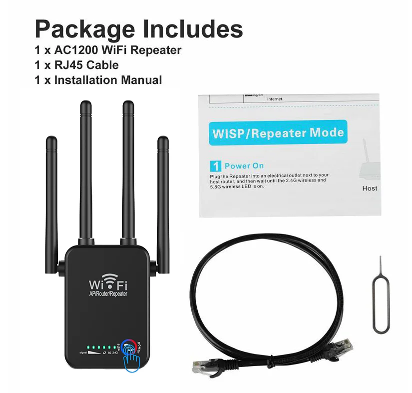 5Ghz WiFi Repeater Tốc Độ 1200Mbps Router 2.4G Wifi Tầm Xa Bộ Mở Rộng 5G Wi-Fi Tín Hiệu Repeater 5g wifi signal booster