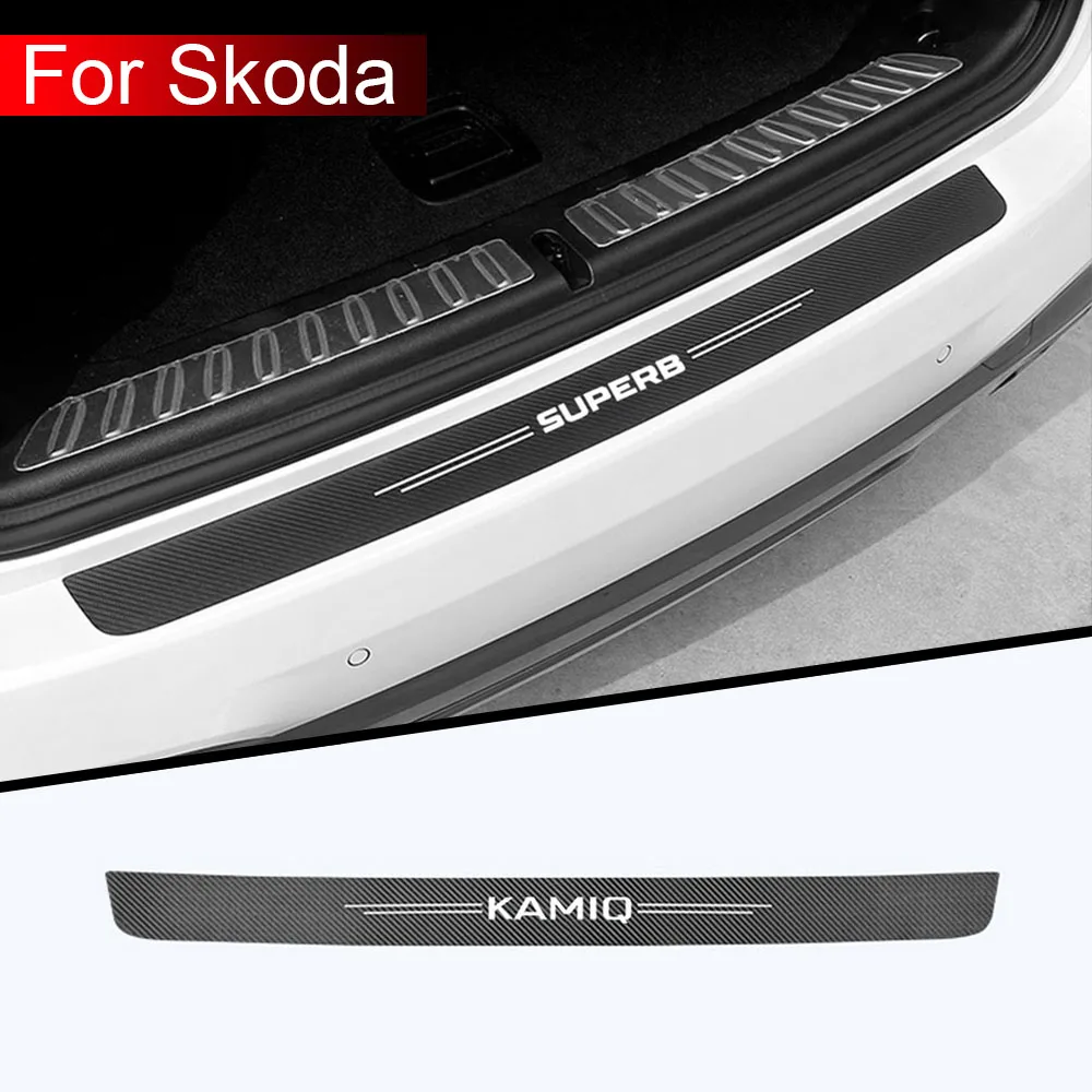 Защитная Наклейка для багажника автомобиля из углеродного волокна skoda octavia FABIA KAMIQ