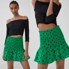 Модная мини юбка ZA для женщин Мини плиссированная повседневная юбка Свободная клетчатая юбка новая Корейская стильная юбка с высокой талией кавайная юбка