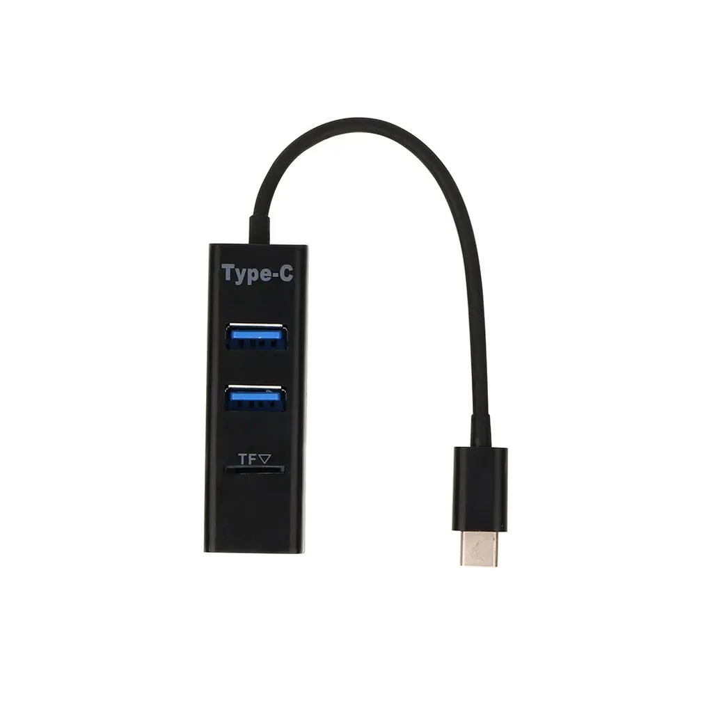 Черный 3 порта USB C концентратор Тип C разветвитель с TF кардридер для Macbook iMac Pro ПК Аксессуары для ноутбуков USB-C концентратор - Цвет: Черный