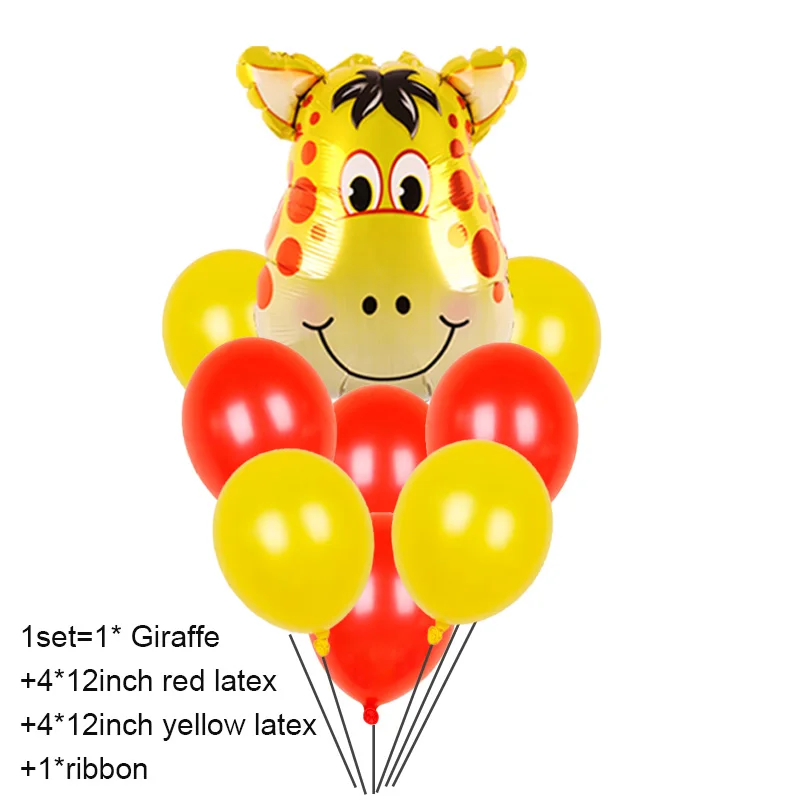 1 компл. Воздушные шарики в виде животных день рождения джунгли для вечеринки в стиле сафари поставки латексные Globos животное тематическая вечеринка на день рождения украшения дети баллон - Цвет: giraffe set-10pcs