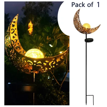 

Solar Moon Light Solar Powered Metal LED Exterior Garden Light Outdoor Moon Effect Feature Lawn Ornament Solar Garden Lamp