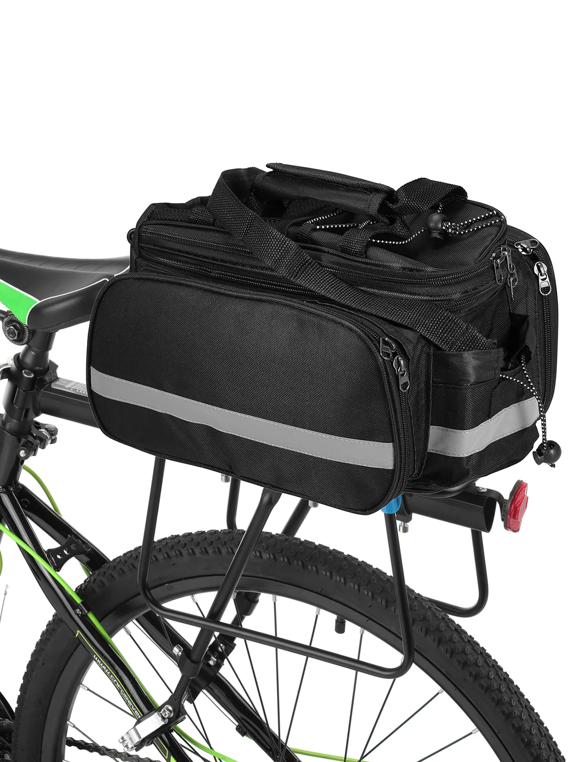 abnehmbare Fahrradtasche-hintere Gepäckträgertasche mit Reflektorstreifen-25 Liter-Bikesatteltasche-wasserdichte Reisezippertasche 1