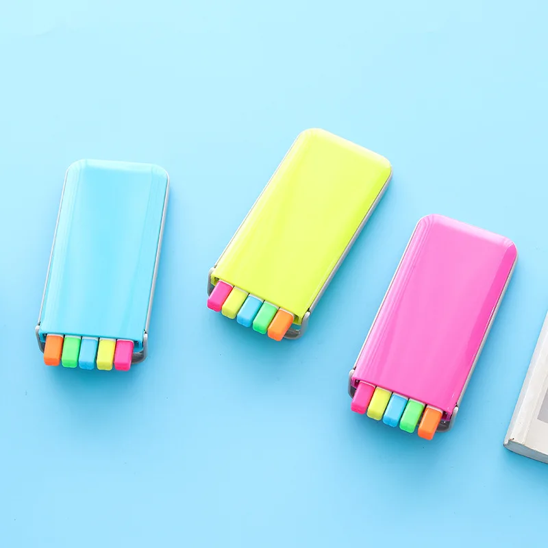 

Coloffice 5PCs/Box Highlighter Pen Creative Stationery Candy Color Student Mark Watercolor Note Pen School Office Supplies