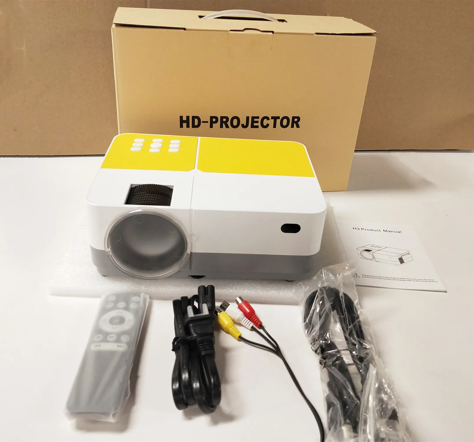  LED Projector Full HD 1080P Support LCD Video Projector Compatible with LaptopPhone Xbox PS4 HiFi S