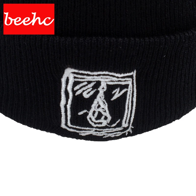 Горячая осень зима теплая Мода Вышивка Sad face skullies beanie для взрослых женщин мужчин шапка xxxtentacion шапка в стиле хип-хоп Лыжная Шапочка