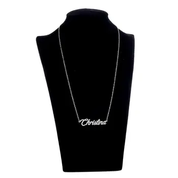 

Customized Necklace Stainless Steel Necklace Nameplate Choker Pendant English Name Jewelry Necklace 45 Fonts AAA Quality