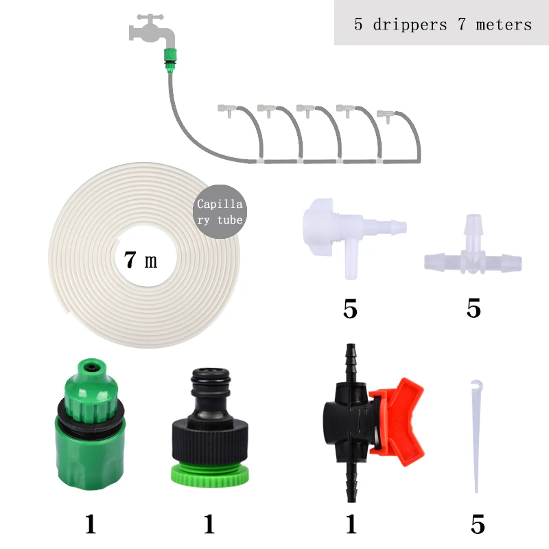 Автоматический микро домашний капельный полив наборы системы спринклера с умным контроллером для сада, карликовое дерево в горшке использования - Цвет: 7m white water pipe