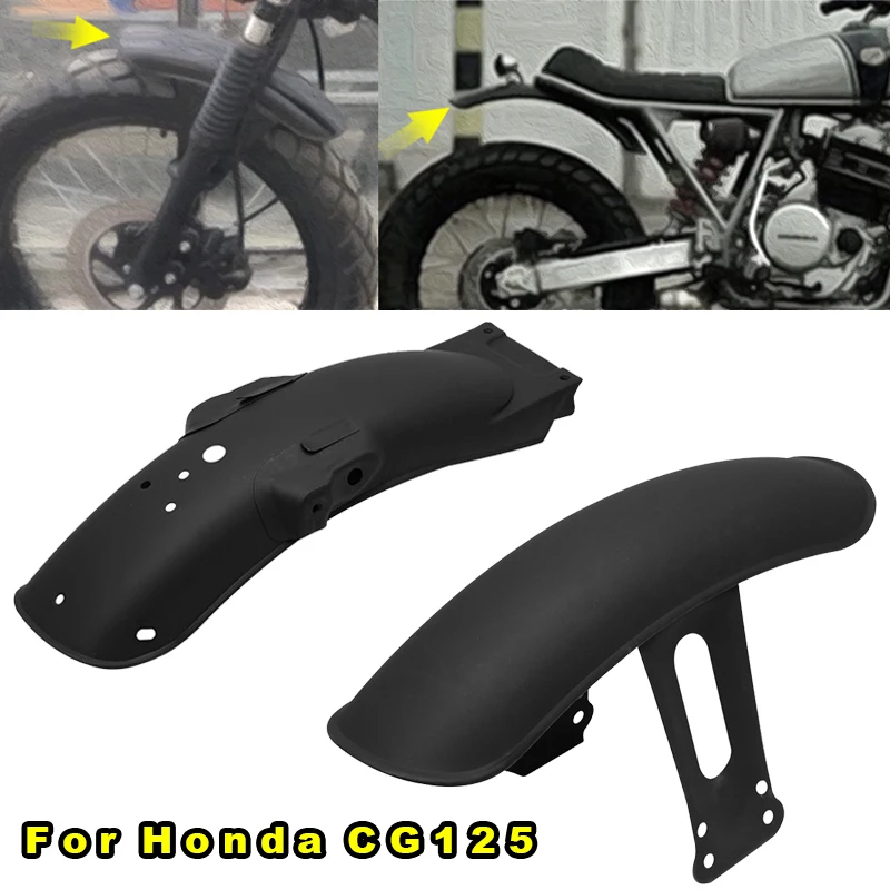 Motorcycle Front/Rear Fender Motorbike Mudguard Fairing For Honda CG125 Cafe Racer Retro Accessories Matte Black Metal |