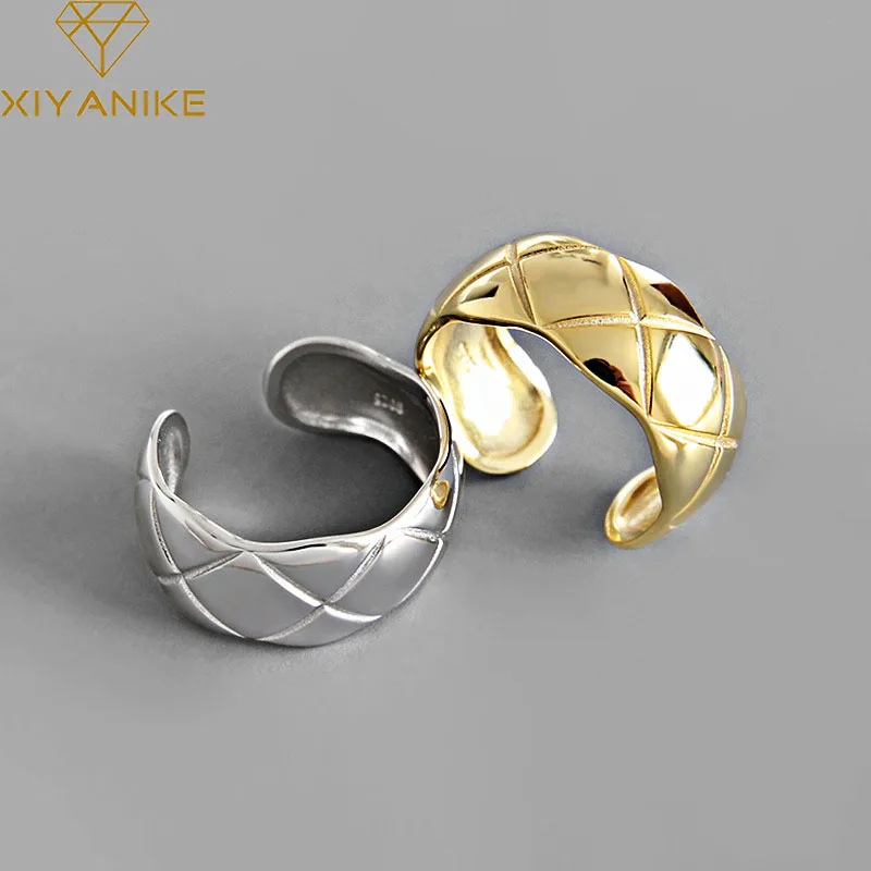 XIYANIKE 925 пробы серебряные Модные Простые геометрические кольца для мужчин и женщин обручальное свадебное кольцо ювелирные изделия предотвращает аллергию
