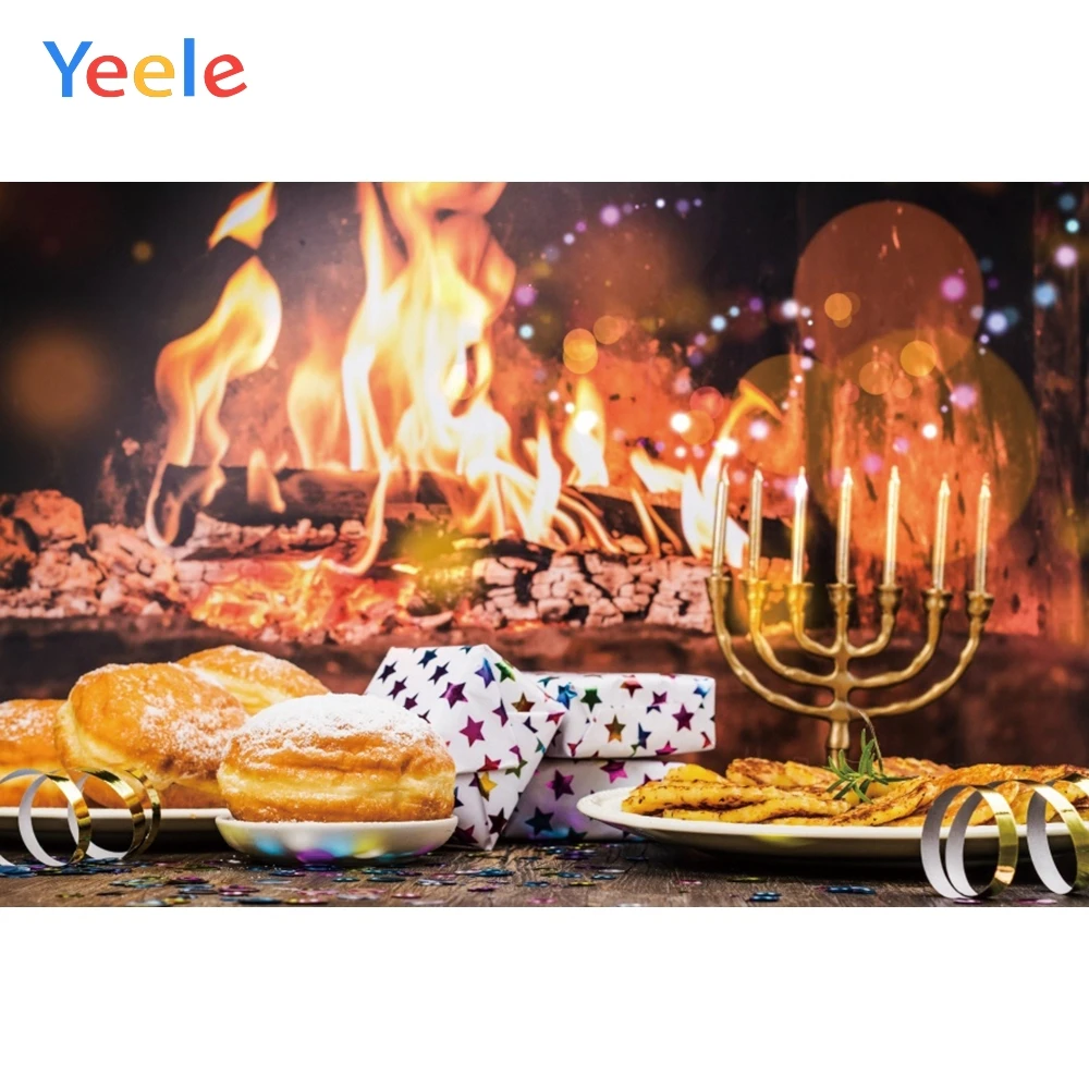 Yeele Happy hanukkah вечерние свечи фейерверк подарки фотографии фоны