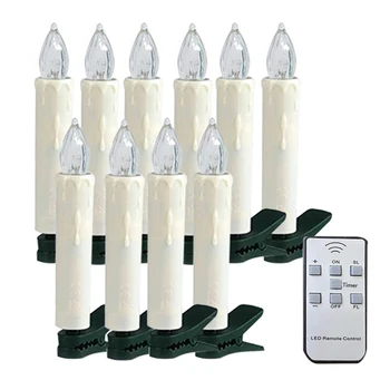 

10 PCS LED Candle Light, Used for Wedding Birthday Church Party Decoration Battery Powered with Timing Function