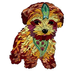 Montessori iluminação quebra cabeça bonito cão animal peças de madeira 100 150 200 crianças quebra cabeça 3d diy crianças caixa de presente