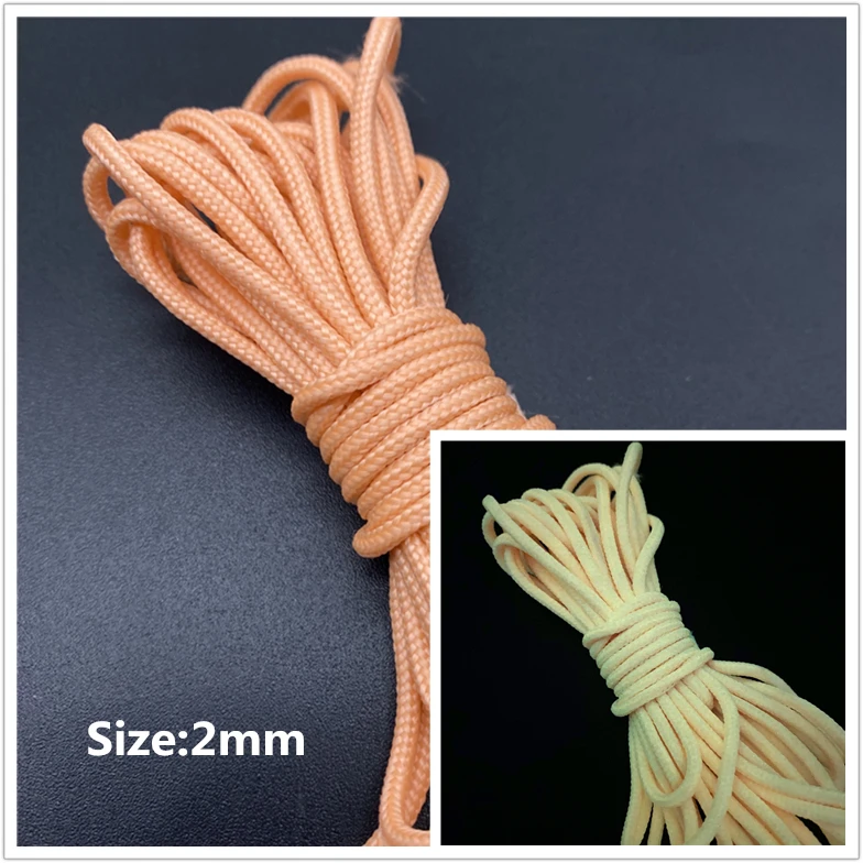 5yards/Lot 2mm 4mm Luminous Rope Para cord Parachute Cord Lanyard Rope Mil Spec Type DIY Bracelet Cord Accessories 