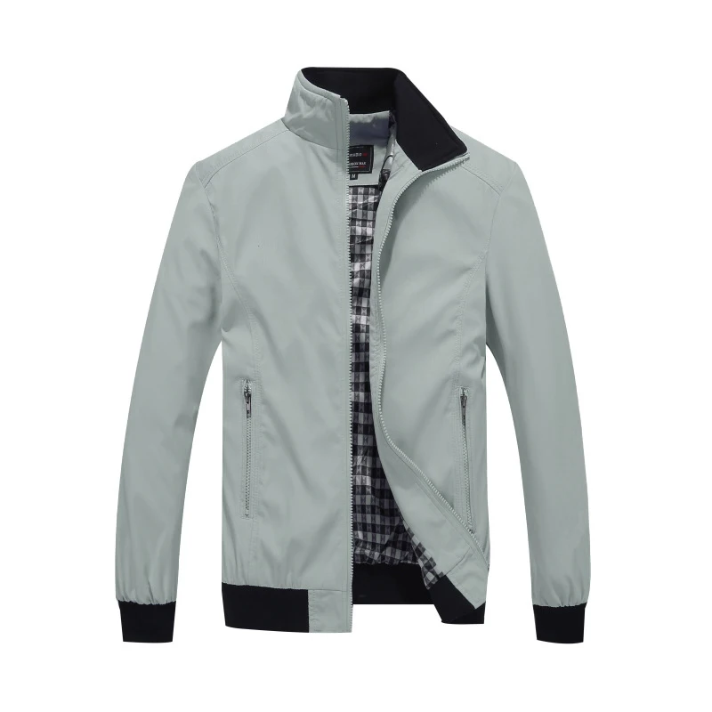 Повседневная куртка-бомбер, Мужская Осенняя спортивная куртка с воротником-стойкой, однотонная верхняя одежда, мужская бейсбольная куртка, M-5XL, 6XL, 7XL