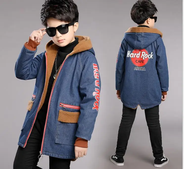 

Boys'Autumn New Chao Korean Edition Mid-Autumn Children's Double-faced Fabric Jacket Mid-Spring and Autumn Long-style Children's
