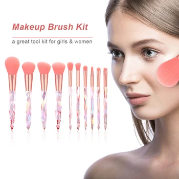 

10PCS Makeup Brush Kit for Blending Foundation Liquid Cream Powder Eyeshadow Blush Cosmetics Concealer Brushes Dense Bristles
