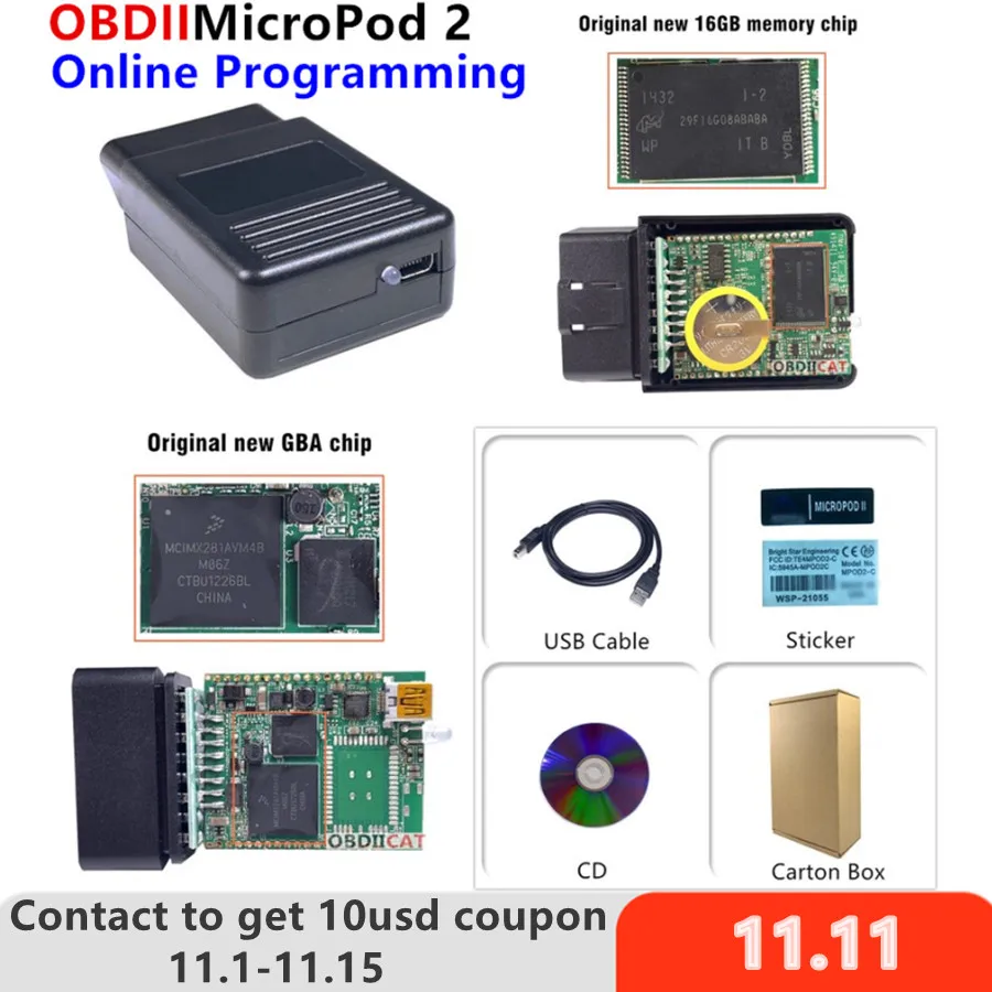 PROD 4000170916775 DHL Free V17.04.27 MicroPod2 Micro Pod2 With
software For Chry-sler Je-ep Dod-ge Fia-t Micro-Pod 2 Support Online
Programming