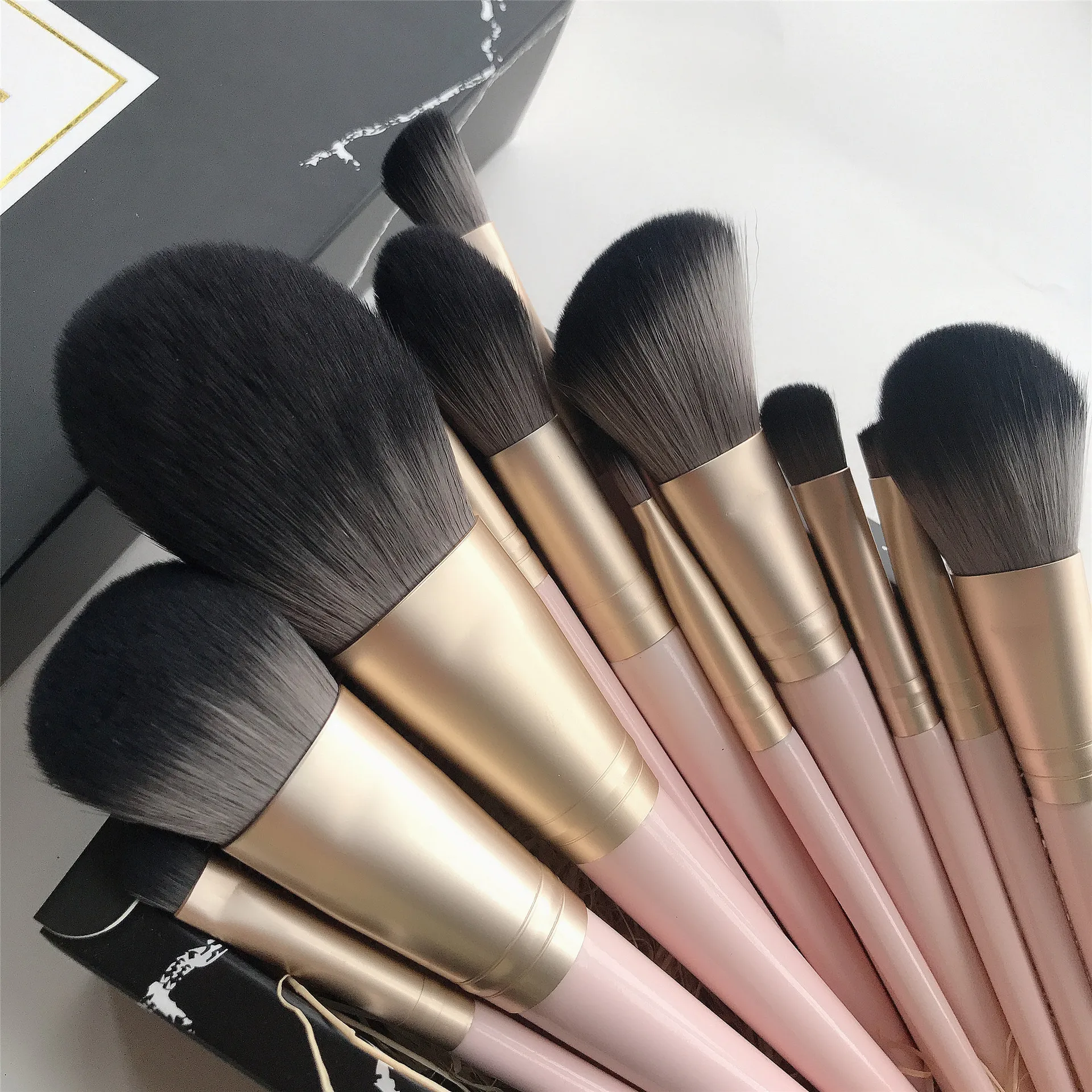 

Pro Make up tools Beautiful 12Pcs makeup brushes set for powder eyeshadow blush foundation cosmetics soft nylon hair 50sets/lot