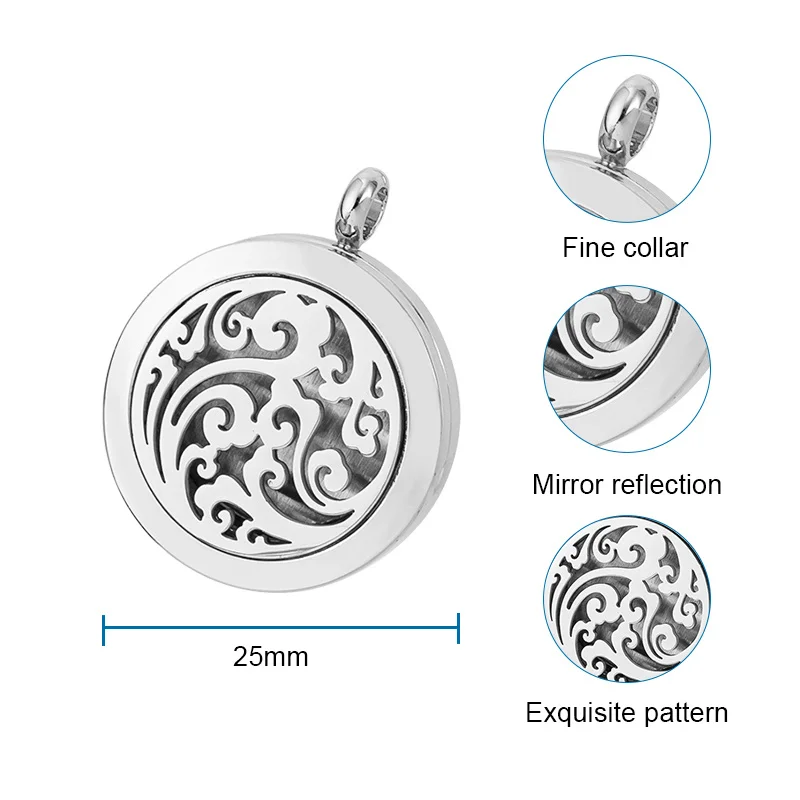 

1pcs Aroma Diffuser Necklace Open Lockets Pendant Perfume Essential Oil Aromatherapy Locket Necklace With10pcs Pads