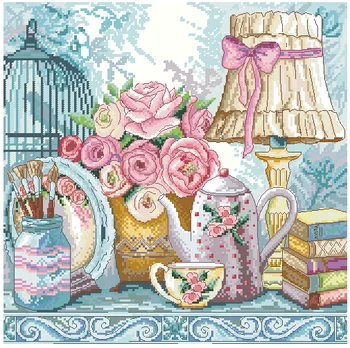 

GG Counted Cross Stitch Kit Mary Weaver 11.004.12 Chic life Handmade Needlework For Embroidery 14ct Cross Stitch