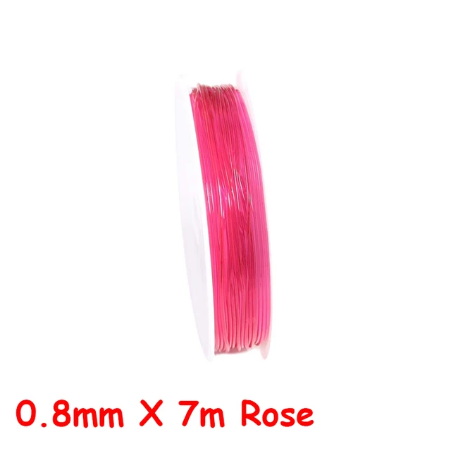 100M Plastic Crystal DIY Beading Stretch Cords Elastic Line Jewelry Making Supply Wire String jeweleri thread String Thread 0.8mm X 7m Rose