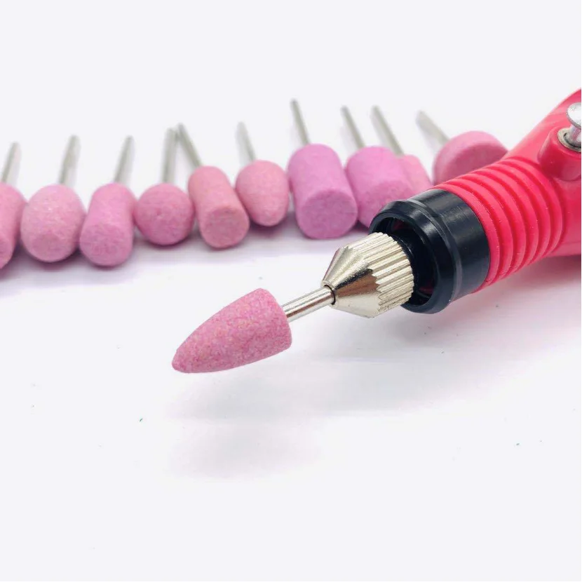 Pink Quartz Nail Drill Bits Different Shape Gel Polish Equipment Tools Manicure Milling Cutters 12 Pcs/Set nail art tools nail drill bit nail drill bits nail drill nail manicure tools nail drill set nail drill kit