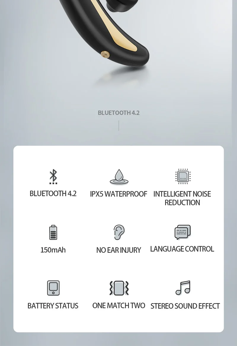 Новинка, водонепроницаемые наушники с Bluetooth 4,2, K50, ушные крючки, крутые Беспроводные наушники с микрофоном для Iphone, смартфона, спортивные наушники