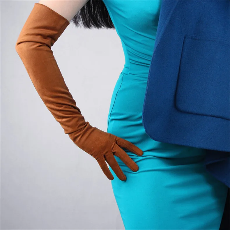 Модные лакированные кожаные женские перчатки выше локтя PU Имитация натуральной кожи женские длинные перчатки Серебристые 60 см P42-3