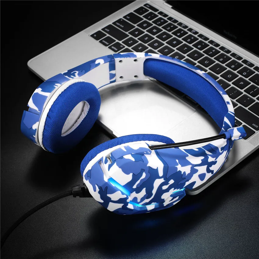 ASKMEER J10 PS4 Headset Wired PC Gamer Headsets Gaming Headphones with Mic RGB LED Light for Computer Phone New Xbox One Laptop