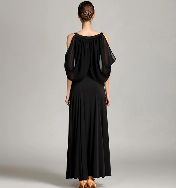 Дешевые сексуальные женские Девушки шифон черное элегантное бальное платье