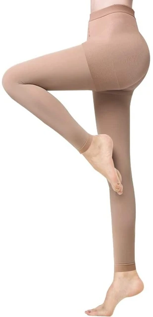 Plus Size Opaque Compression Pantyhose for Women 20-30mmHg - Beige, 2X-Large  