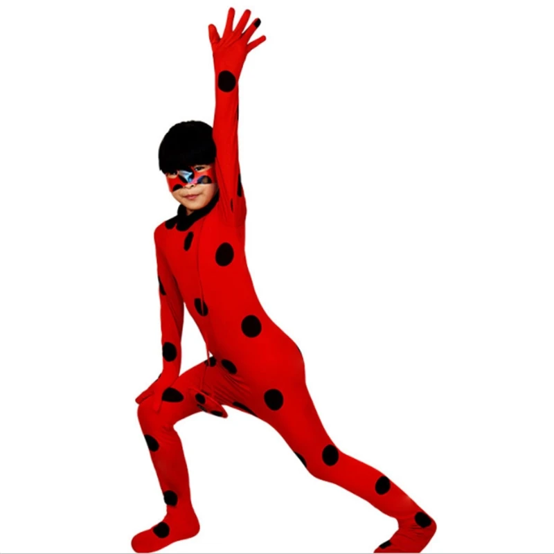

Bodysuit Kids Adult Ladybug Costumes Beetle Girls Child Spandex Ladybug Costume Jumpsuit Fancy Halloween Cosplay Marinette Wig