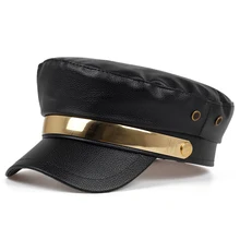 Новинка, кожаный ветрозащитный берет, металлические аксессуары, шапки, модная теплая шапка на осень и зиму, шапка для холодной погоды, дикие шапки