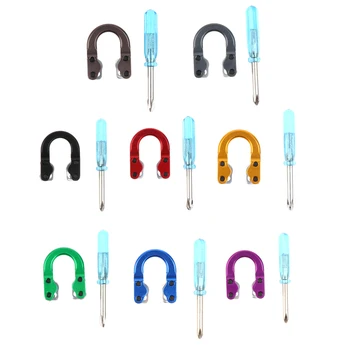 

Durable Archery D Loop Metal Ring Compound Bow String Arrow Nock U Rope Loop with Screwdriver Outdoor Hunting Archery Accessory