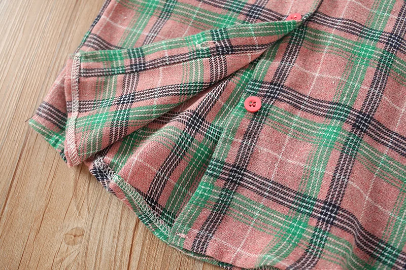 Korean-style KID'S Jacket Girls Lotus Leaf Lapel Shirt Autumn New Style Small CHILDREN'S Princess Plaid Long-sleeve Blouse