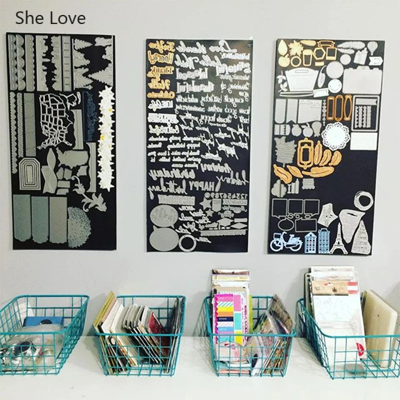 

She Love Big Round Circle Metal Cutting Dies Storage Craft Dies For Background Card Making Scrapbooking Rubber Magnetic Sheet