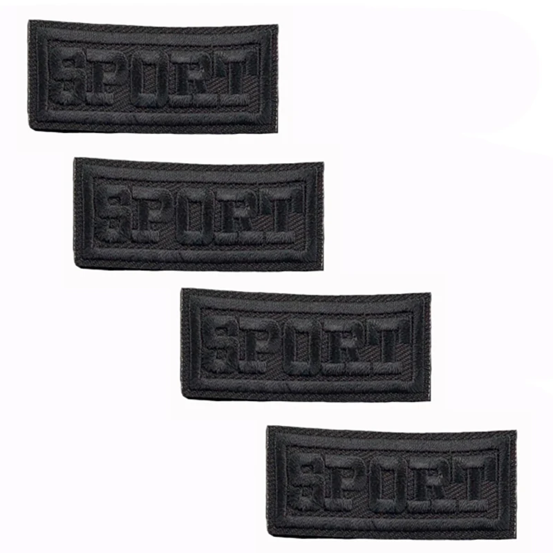 5Pcs Black patches for clothes Iron on patch embroidered applique