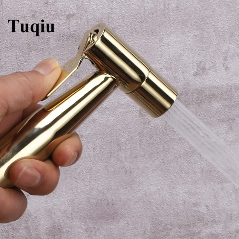 Tuqiu ручной распылитель для биде, набор для туалета из розового золота и латуни Shattaf, насадка для душа, медный клапан, набор для струйного биде - Цвет: hand shower head G