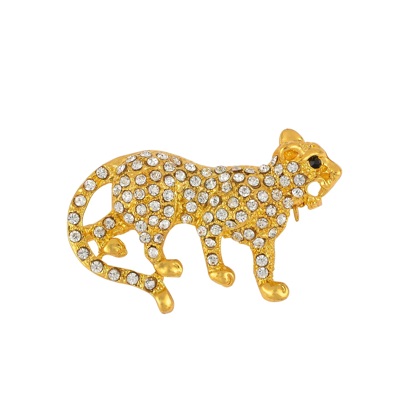 

Meng zi cai Korean-style Fashion Animal Brooch Gold Plated Crystal Rhinestone Cool Corsage Clothing Leopard Brooch