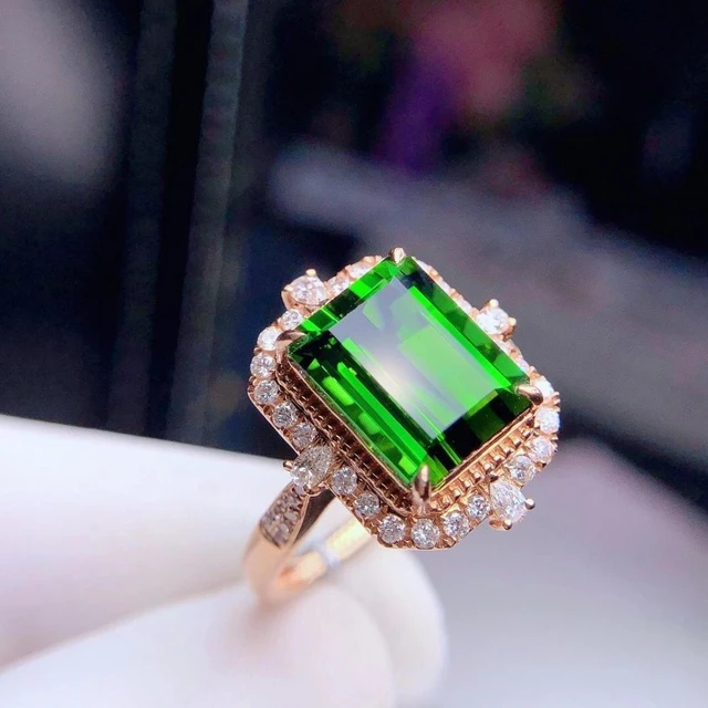 Atelier VM 18ct Gold Principesca Diamond and Green Tourmaline Ring | Liberty