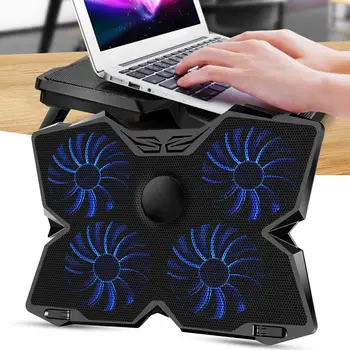 

Four Fans 2 USB Ports Laptop Cooler Cooling Pad Notebook Stand for 14-17Inch