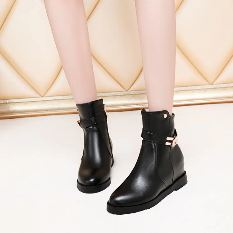 

Big Size 9 10 11 12 boots women shoes ankle boots for women ladies boots shoes woman winter Side zipper hydraulic drill