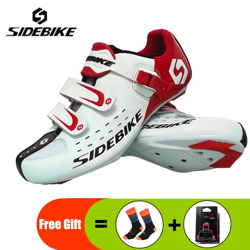 add gift Sidebike/Обувь для шоссейного велоспорта; комплект с педалью; sapatilha ciclismo; мужские кроссовки; wo; мужская обувь с автоматическим замком; спортивная обувь для велосипеда - Цвет: add gift