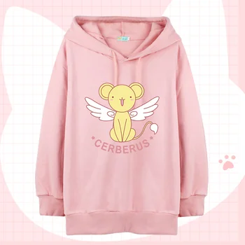 

Anime Card Captor SAKURA Magic CERBERUS Cute Cat Ear Claw Hooded Pullovers Coat Sweatshirt Women Girl Hoodie Tops Spring Autumn