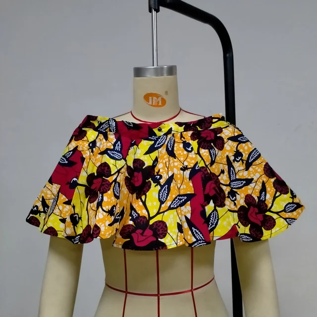 New African Women's Dress National Characteristics Batik Printed Polyester Half Skirt Short Dress Dress as picture